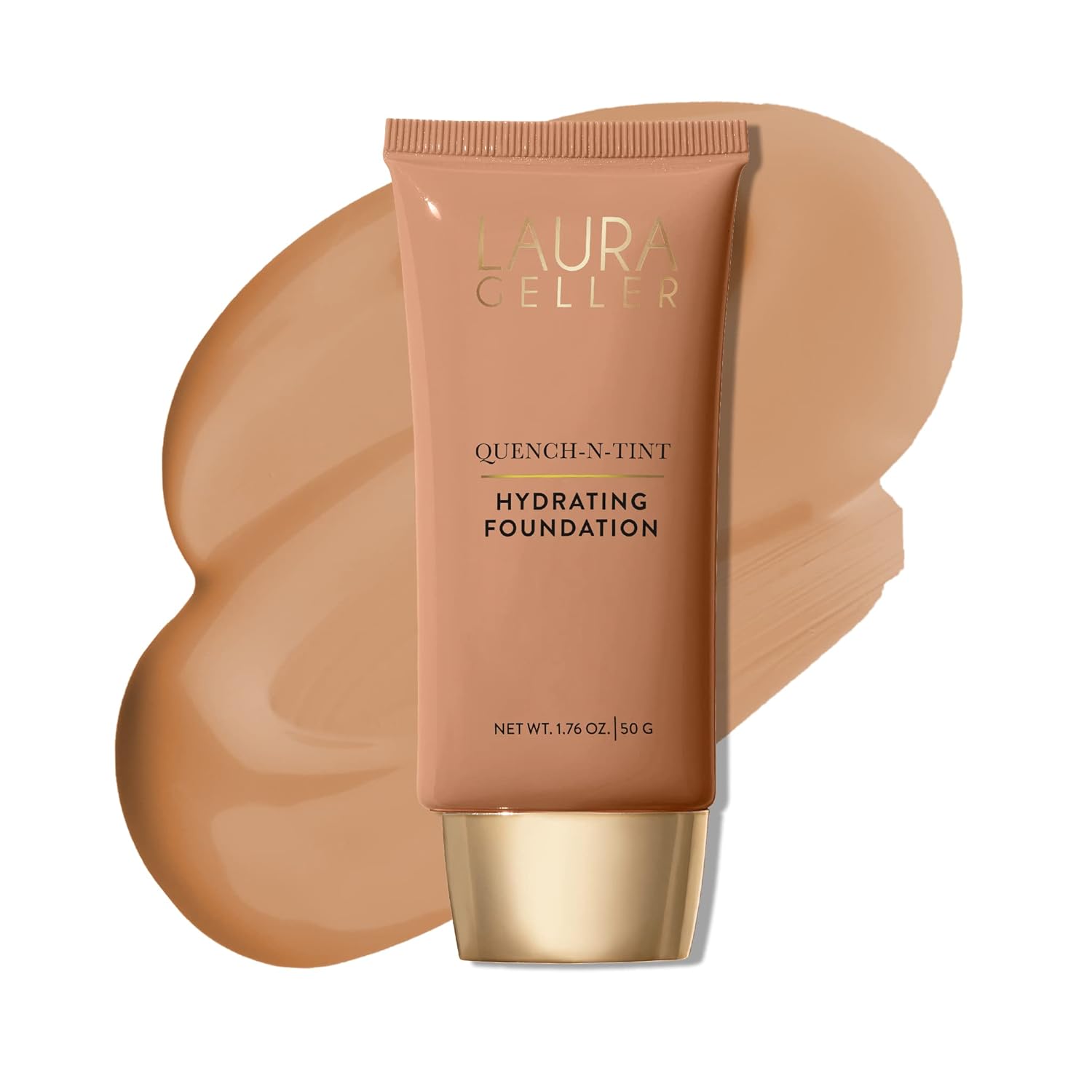 LAURA GELLER NEW YORK Quench-n-Tint Hydrating Foundation - Medium/Deep - Sheer to Light Buildable Coverage - Natural Glow Finish - Lightweight Formula with Hyaluronic Acid - Image 2