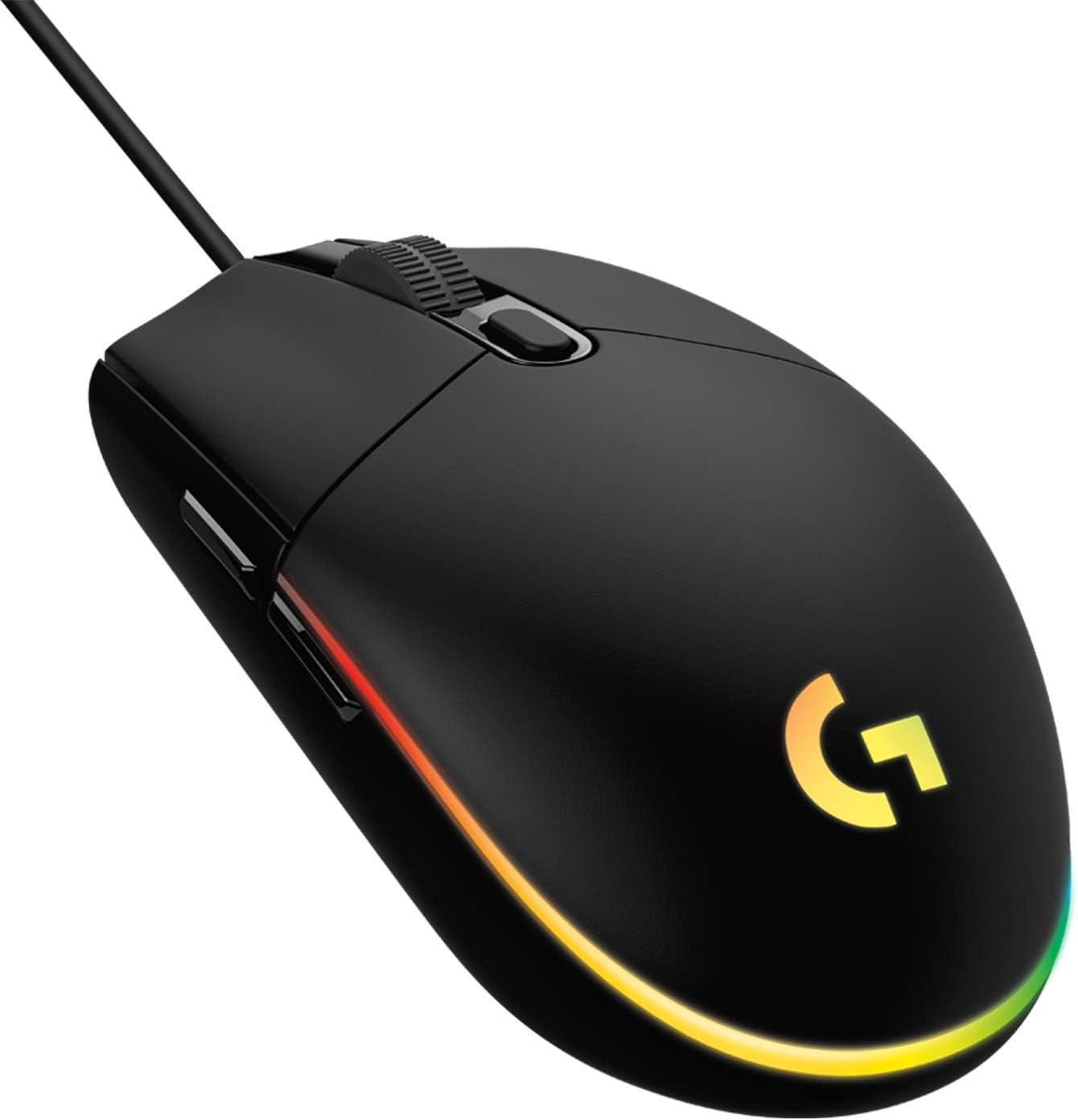 Logitech G203 Wired Gaming Mouse, 8,000 DPI, Rainbow Optical Effect LIGHTSYNC RGB, 6 Programmable Buttons, On-Board Memory, Screen Mapping, PC/Mac Computer and Laptop Compatible - Black - Image 2