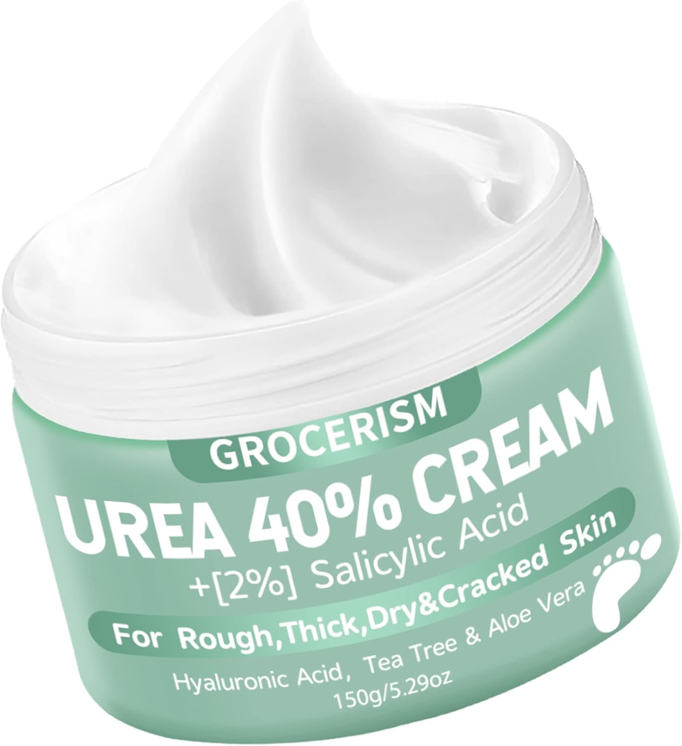 Urea Cream 40 Percent For Feet Plus 2% Salicylic Acid 5.29 oz || Foot Cream and Hand Cream Maximum Strength with Hyaluronic Acid,Tea Tree,and Aloe Vera For Deep Moisturizes,Callus Remover - Image 9