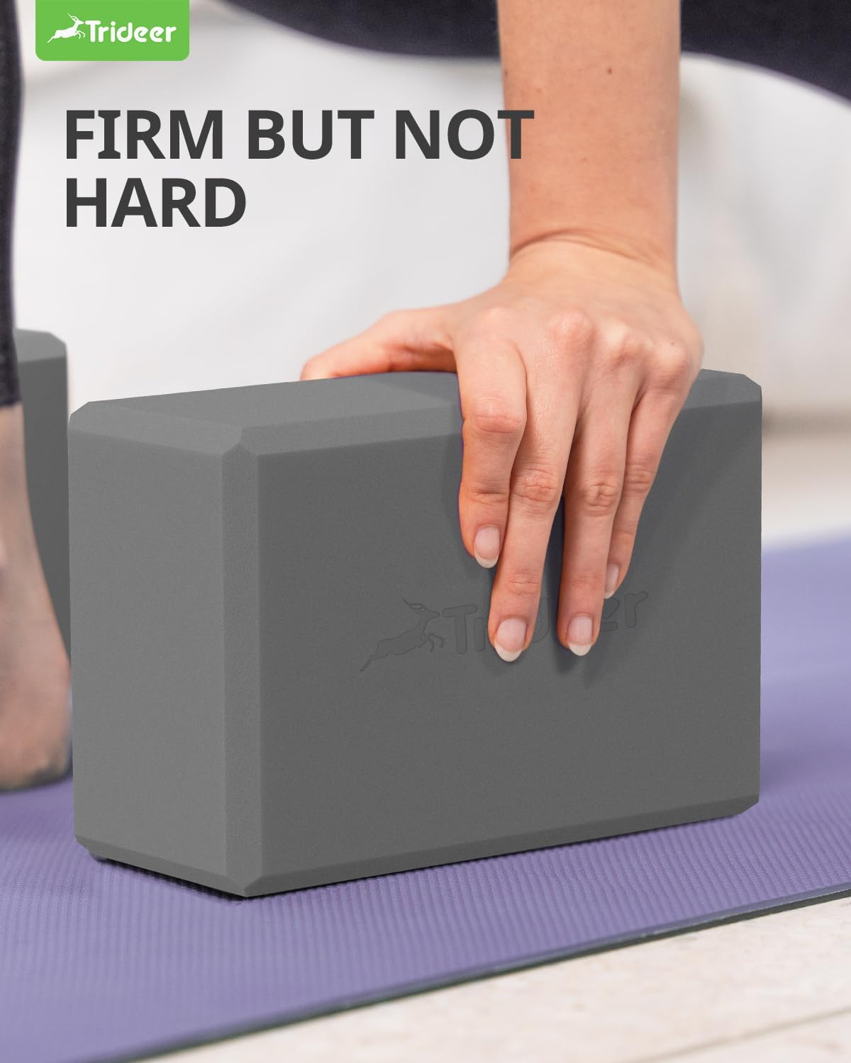 Trideer 9"x6"x3" Yoga Blocks, High Density EVA Foam Blocks 2 Pack, Supportive, Lightweight & Odor Resistant, Yoga Essentials and Accessories for Yogi & Yogini - Image 4
