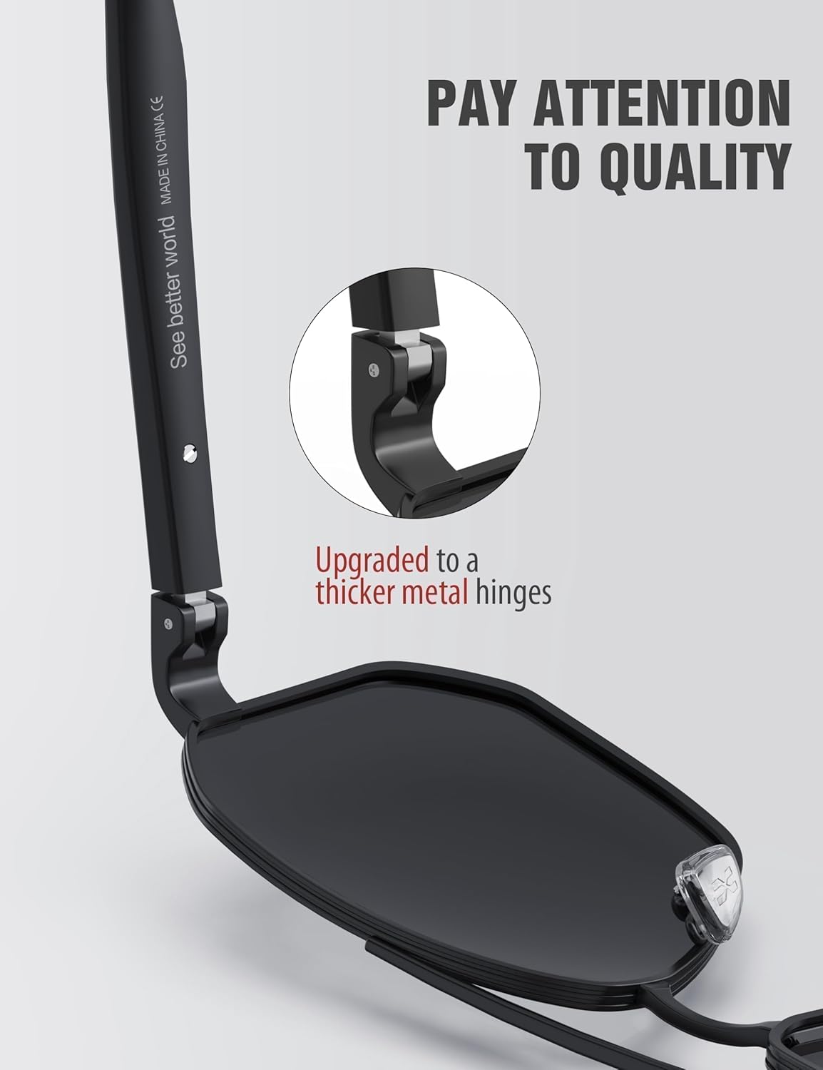 LUENX Aviator Sunglasses for Men Square Polarized Polygon Lens - UV 400 Protection with Accessories 61MM Driving Outdoor - Image 4