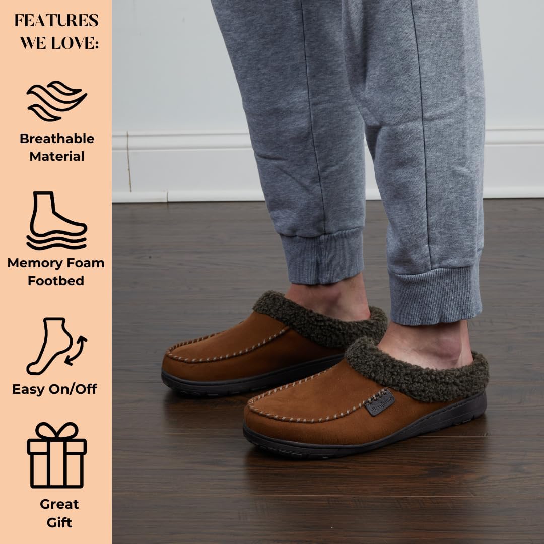 Dearfoams Mens Indoor/Outdoor Breathable Memory Foam Brendan Clog House Shoe Slipper with Wide Widths - Image 7