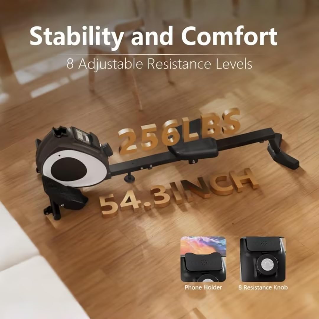 Rowing Machine for Home, Magnetic Rower Machine with Quiet Resistance, Foldable Rower for Home Use, Burn Fat & Sculpt Muscles - Image 7