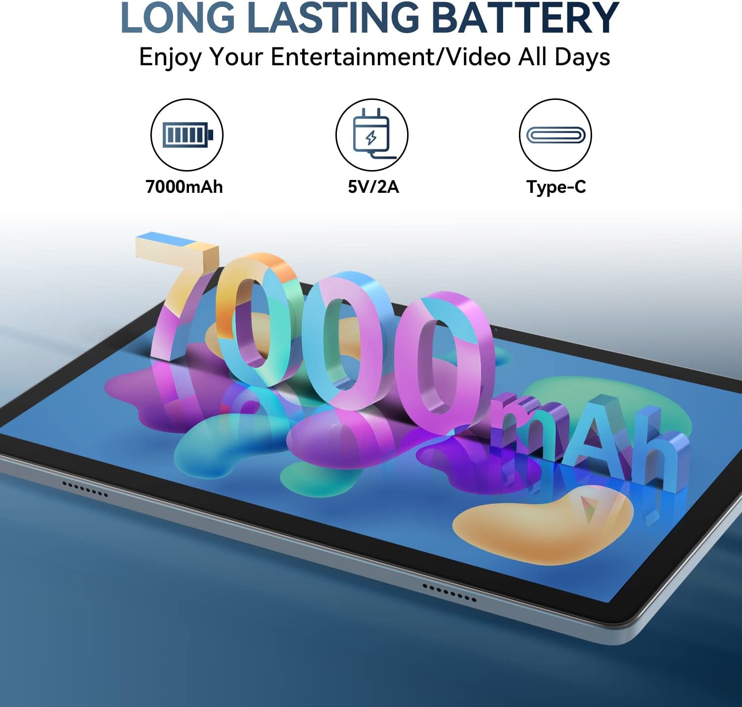 Tablet 2025 Latest Android Tablet 10 inch, Octa-Core 5G WiFi Tablet with Keyboard, 128GB + 8GB + 1TB Expandable Storage, Large Touch-Screen Tablet, 13MP Dual Camera/Bluetooth/GPS/HD Display/Mouse/Case - Image 6