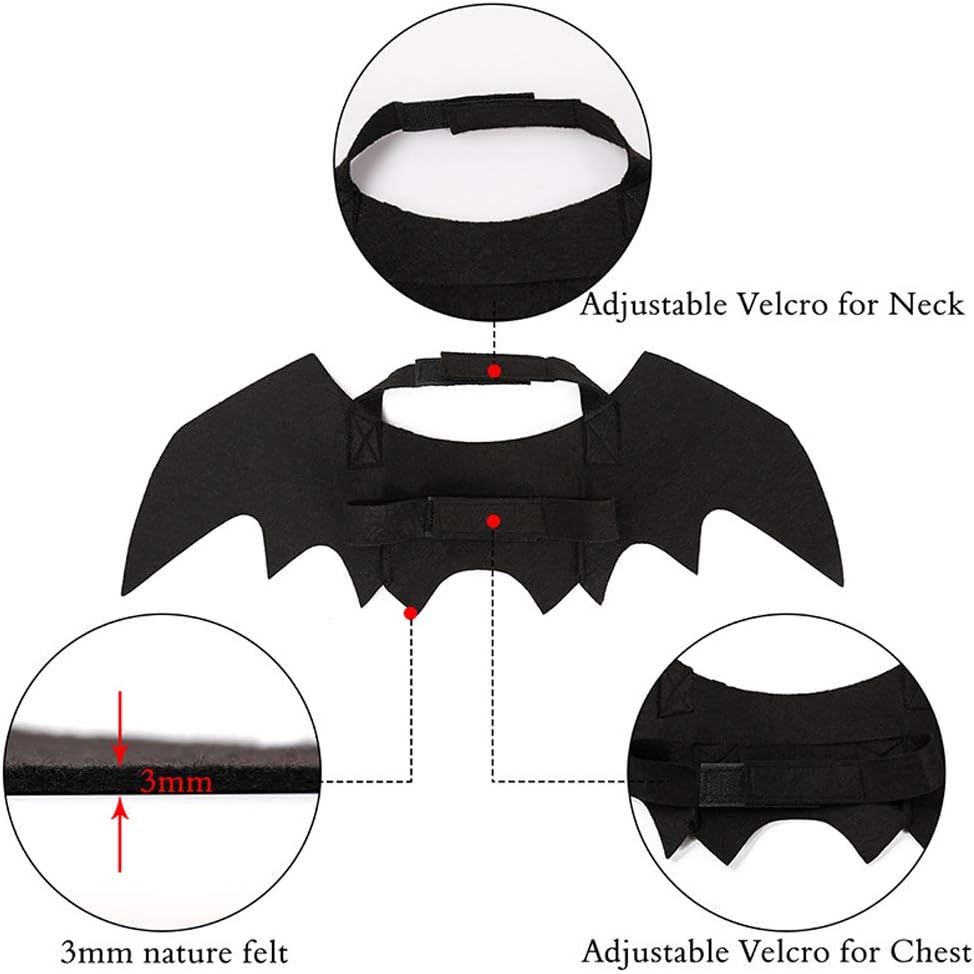 Pet Cat Bat Wings for Halloween Party Decoration, Puppy Collar Leads Cosplay Bat Costume,Cute Puppy Cat Dress Up Accessories - Image 5