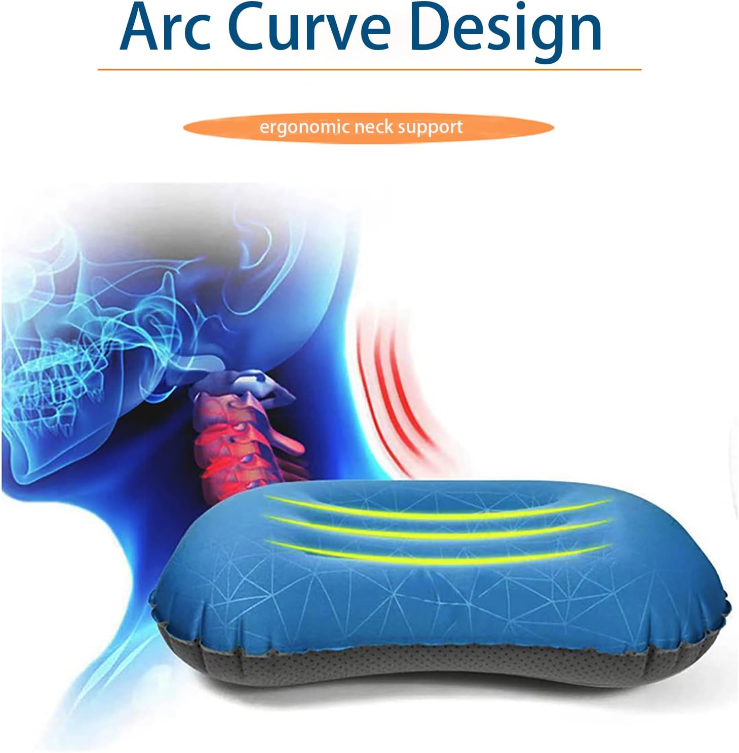 Camping Pillow - Inflatable Pillow - Travel Pillows for Backpacking & Airplane, Lumbar Support 2.0 Blow Up Pillow, Ultralight Compressible, Comfortable, Ergonomic Pillows - Image 8