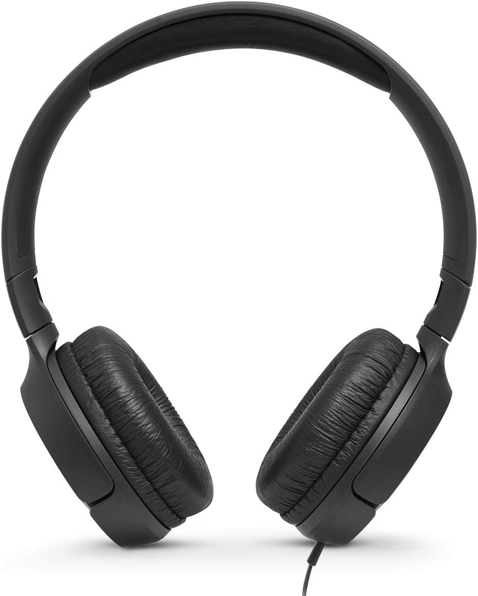 JBL Tune 500 - Wired on-ear headphones, JBL Pure Bass Sound, 1-button remote/mic, Tangle-free flat cable, Lightweight and foldable design, Ask Siri or Google Now (Black) - Image 5