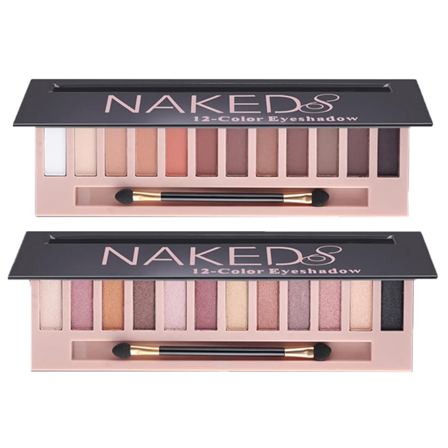 BestLand 2 Pack 12 Colors Makeup Nude Colors Eyeshadow Palette Natural Nude Matte Shimmer Glitter Pigment Eye Shadow Pallete Set Waterproof Smokey Professional Beauty Makeup Kit (2 PCS) - Image 2