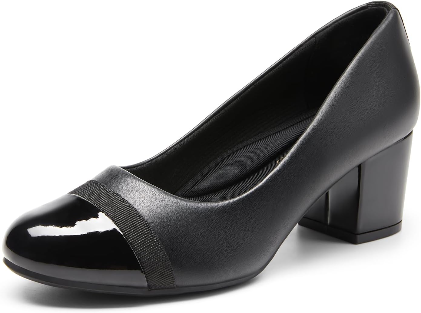 DREAM PAIRS Women's Pumps Low Chunky Block Heel Dress Shoes Closed Round Toe Comfortable Heels - Image 2