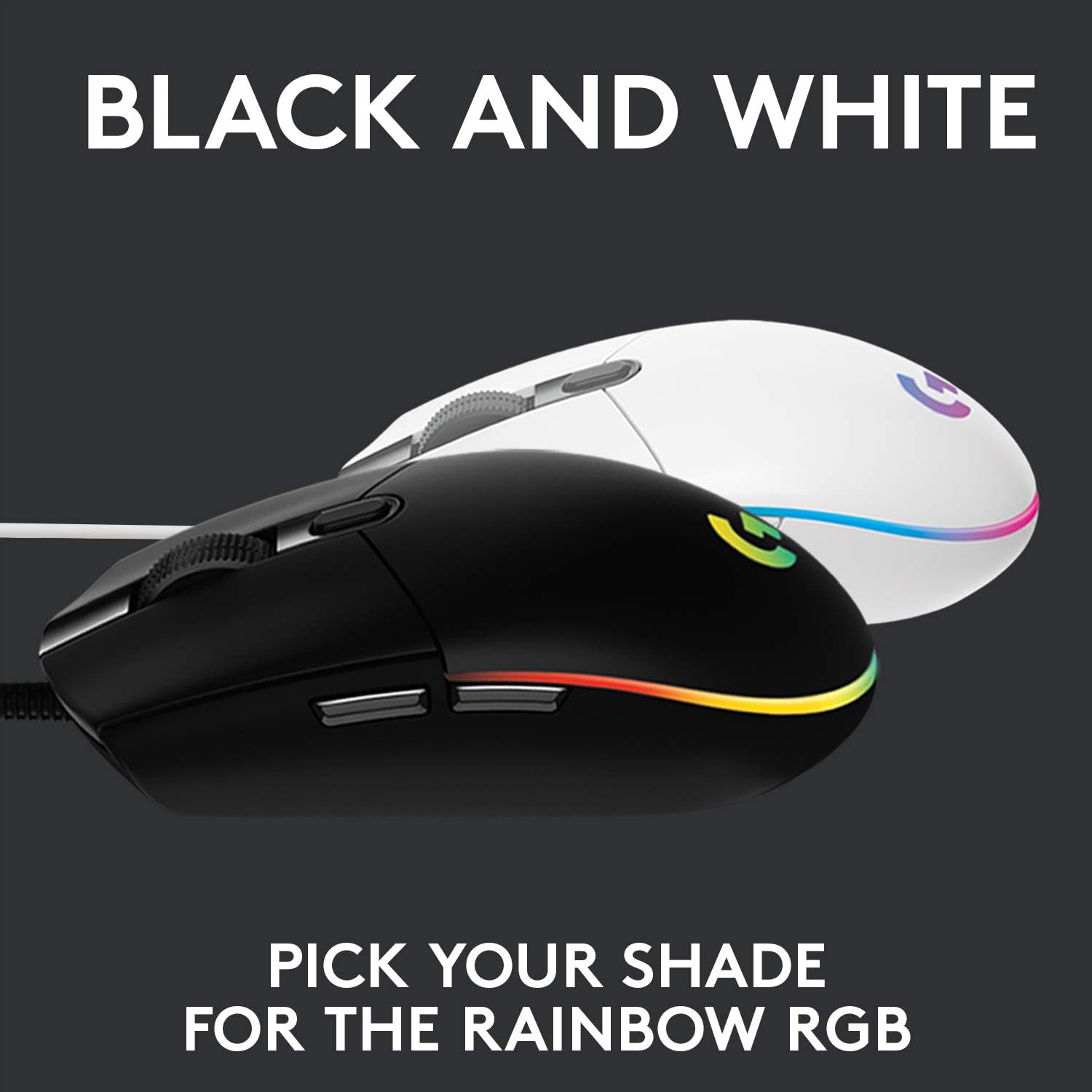 Logitech G203 Wired Gaming Mouse, 8,000 DPI, Rainbow Optical Effect LIGHTSYNC RGB, 6 Programmable Buttons, On-Board Memory, Screen Mapping, PC/Mac Computer and Laptop Compatible - Black - Image 8
