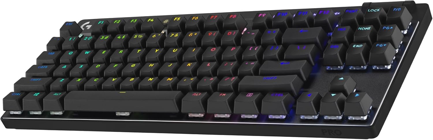 Logitech G PRO X TKL LIGHTSPEED Wireless Gaming Keyboard, Ultra-Portable Tenkeyless Design, LIGHTSYNC RGB, PBT keycaps, Linear Switches (GX Red) - Black - Image 2