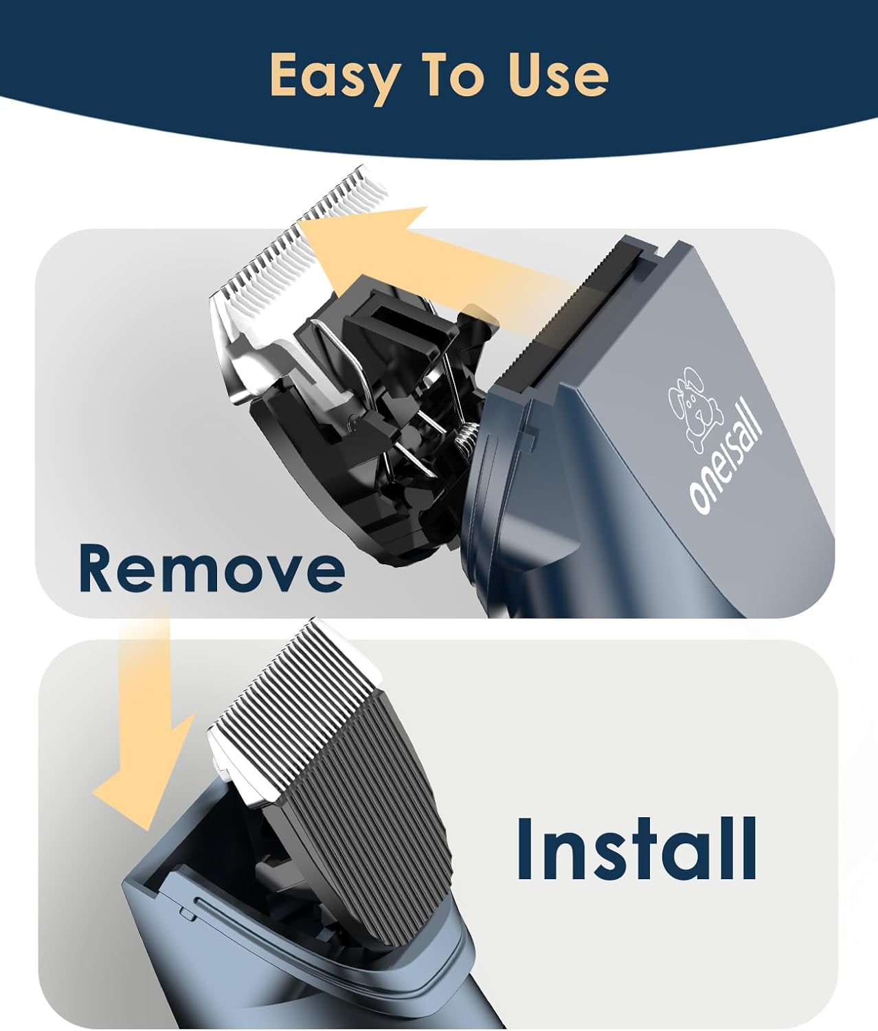 oneisall Cat Clippers for Matted Hair, Quiet Cat Shaver for Long Hair, Cordless Cat Hair Trimmer for Grooming, 2 Speed Pet Shaver Cat Grooming Kit for Cats Small Dogs Animals (Blue) - Image 8