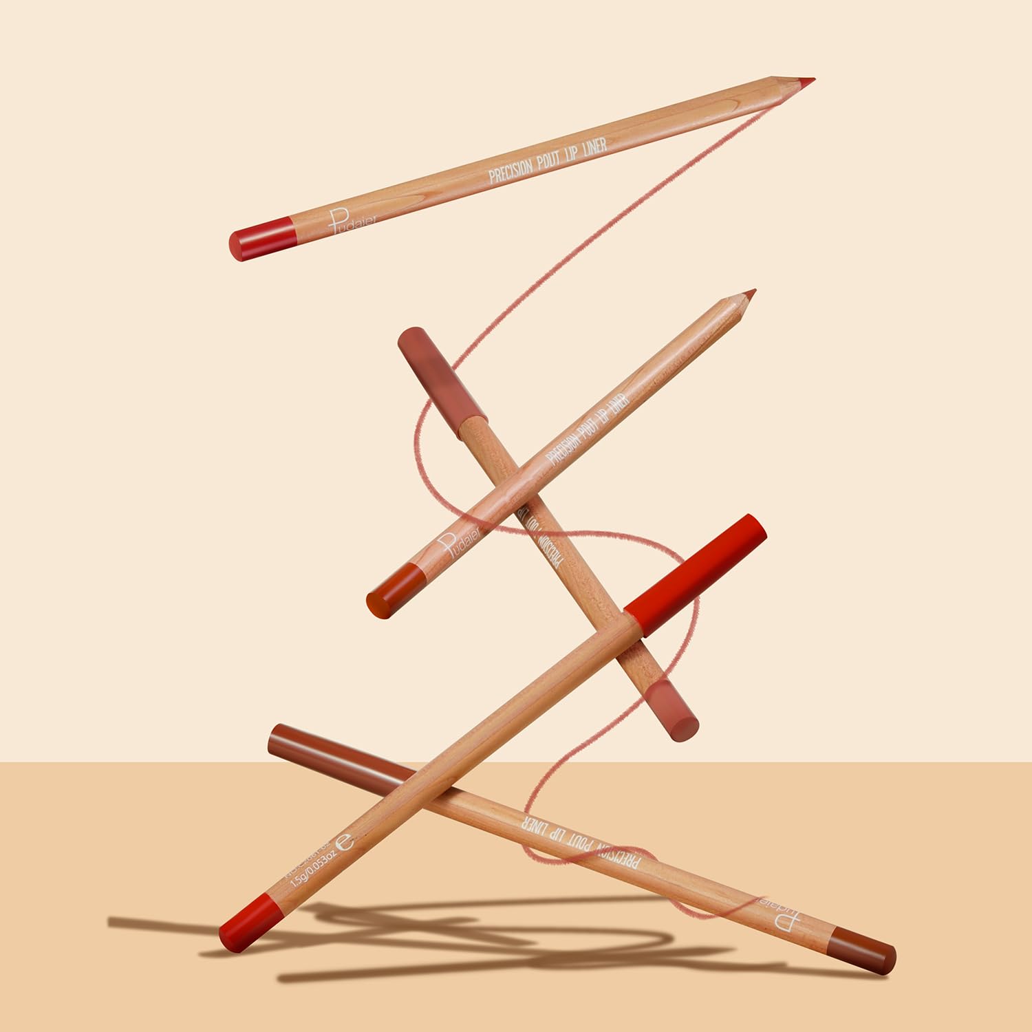 Lip Liner Set, 12Pcs Pure Natural Oak Brown Pink Red Series Lip Liners, Smooth and High Pigmented Lip Makeup Pencil - Image 6