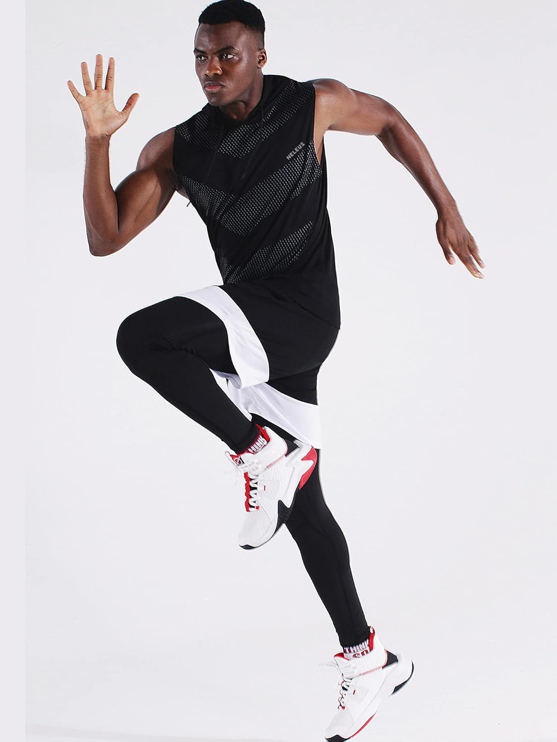 Neleus Men's Workout Tank Tops 3 Pack Sleeveless Running Shirts with Hoodie - Image 8