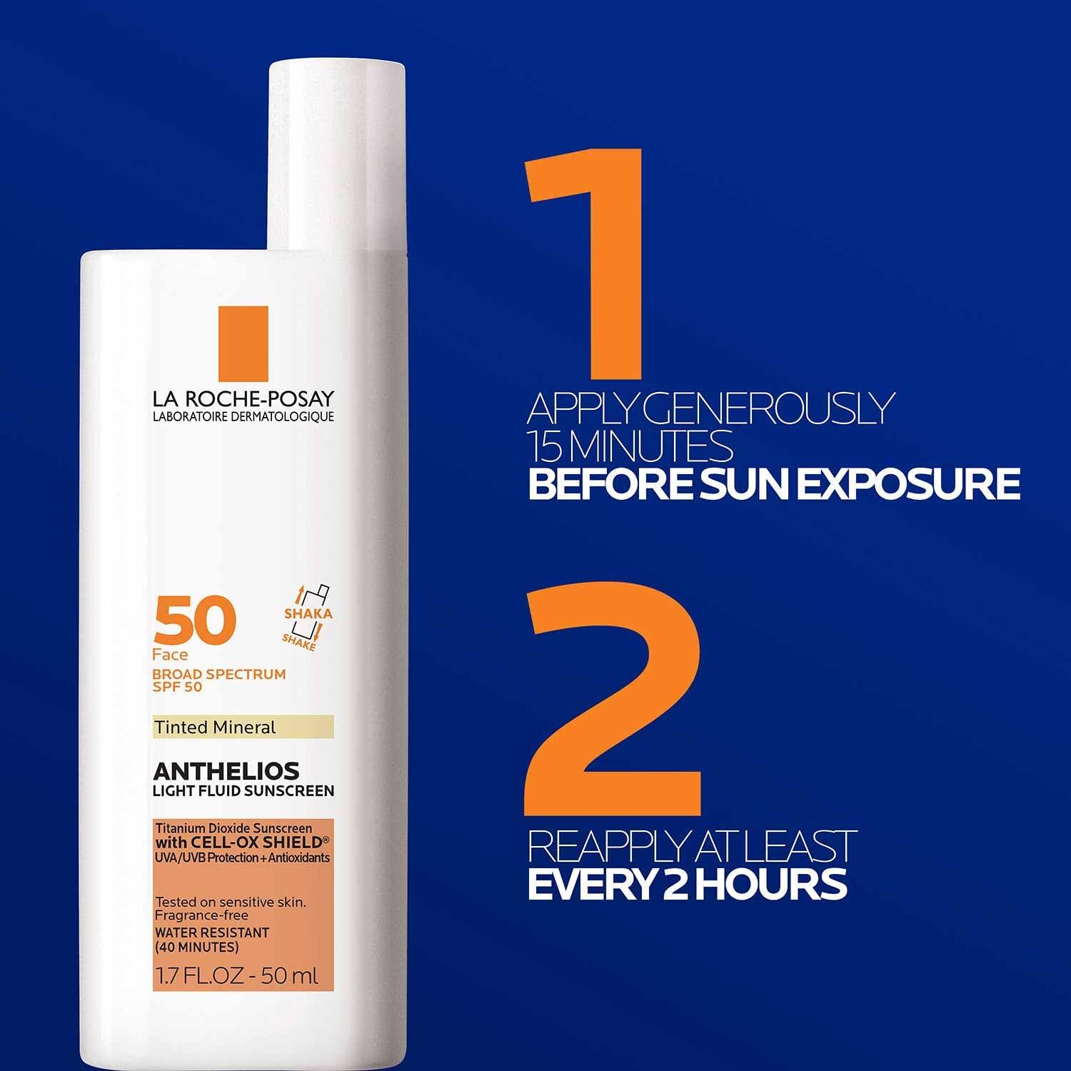 La Roche-Posay Anthelios Tinted Sunscreen SPF 40+, Broad Spectrum SPF + Antioxidants, Titanium Dioxide & Zinc Oxide Sunscreen, 4 Flexible Shades With No White Cast, Oil Free & Oxybenzone Free - Image 8