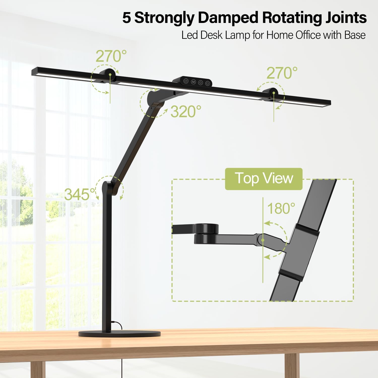 Micomlan Architect Desk Lamp with Atmosphere Lighting, Adjustable Led Desk Light for Home Office with Base, 24W Bright Auto Dimming Table Light with Rotatable Swing Arm for Workbench Computer - Image 7