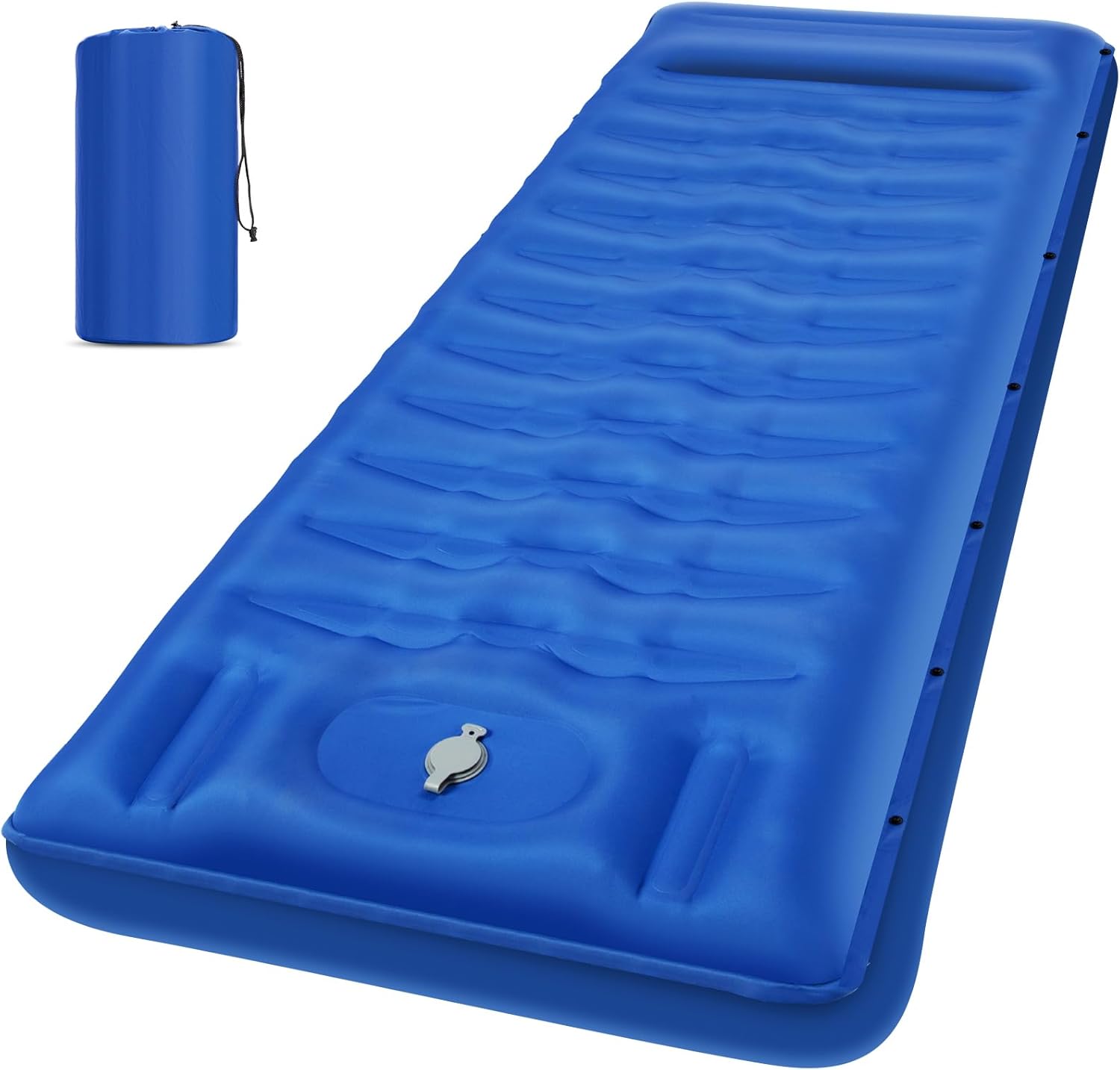 Sleeping Pad, Ultralight Thicken Inflatable Sleeping Pad for Camping, Built-in Pump, Great for Camping, Hiking, Carry Bag, Repair Kit, Compact & Lightweight Air Mattress(Blue) - Image 2