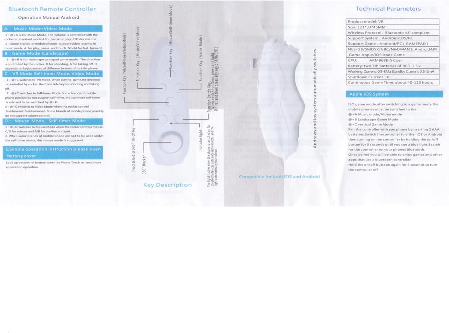 VR Headset for iPhone or Android Compatible 4.7-6.5 inch, Virtual Reality 3D Glasses Headset Helmets with Controller, for Mobile Games & Movies - Image 8