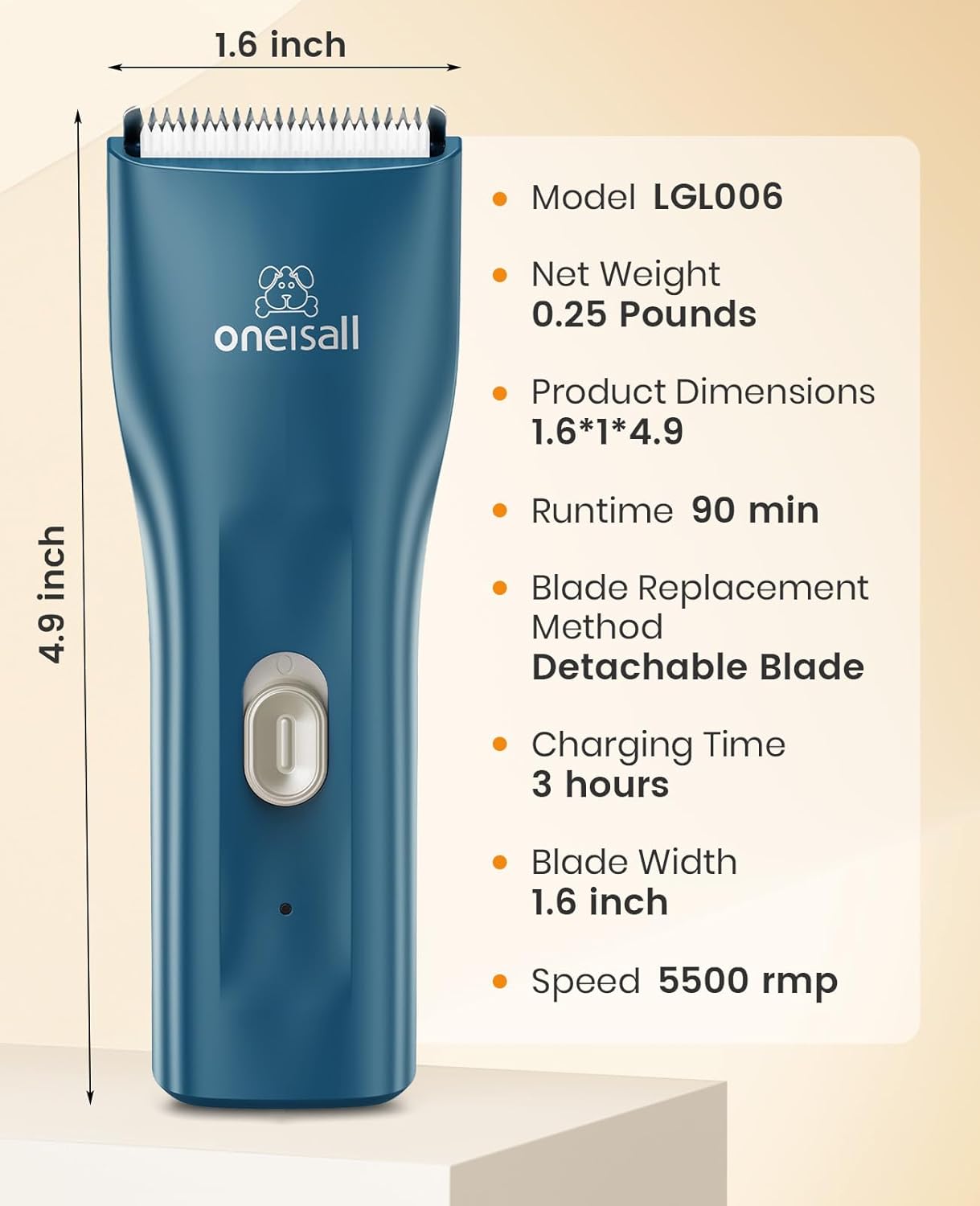 oneisall Pet Clipper for Cat Matted Hair, Pet Shaver for Cats Quiet Pet Hair Clippers Cordless Cat Clippers for Matted Hair Cat Clippers for Long Hair(Standard Blade) - Image 9