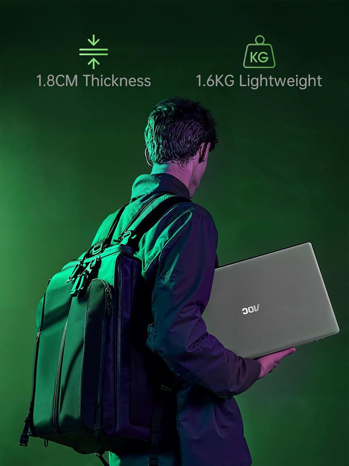 Gaming Laptop, AMD Ryzen 7 5000 Series(8C/16T), 16.1-inch FHD Display Laptop with 16GB RAM 2*DDR4, 512GB NVME SSD Laptop Computer, Support WiFi 6, 53Wh Battery, Backlit Keyboard,BT5.2,Type-C - Image 9