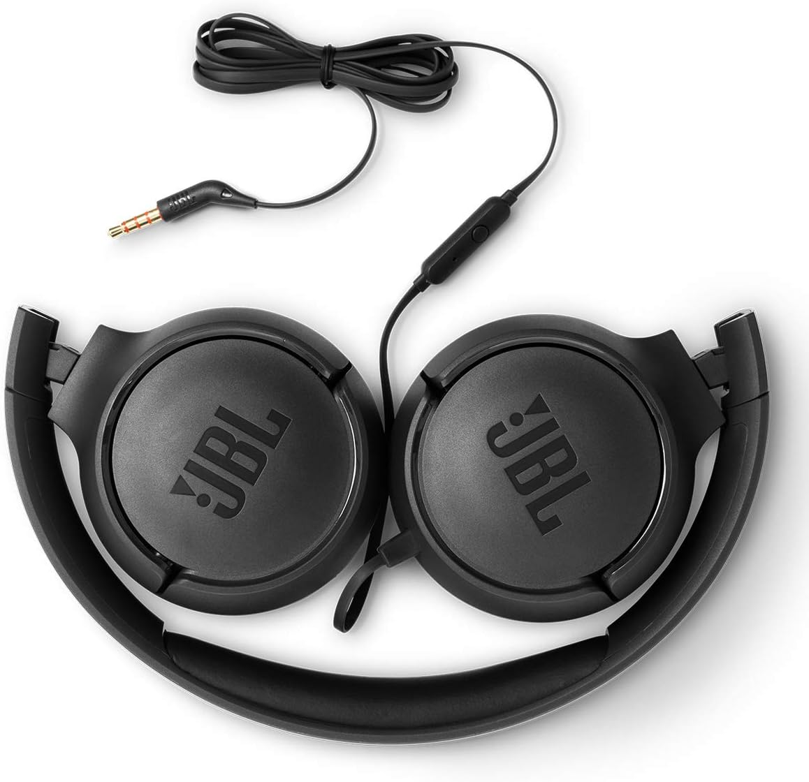 JBL Tune 500 - Wired on-ear headphones, JBL Pure Bass Sound, 1-button remote/mic, Tangle-free flat cable, Lightweight and foldable design, Ask Siri or Google Now (Black) - Image 7