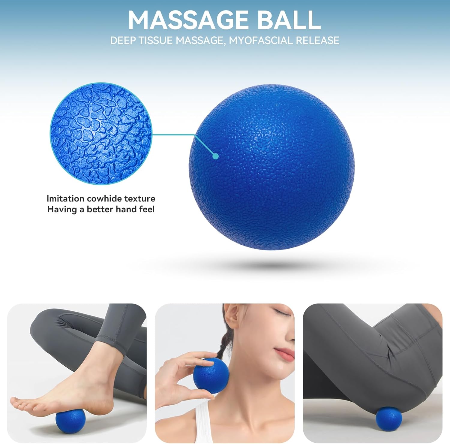 5 in 1 Foam Roller Set for Deep Tissue Muscle Massage, High Density Trigger Point Fitness Patented Exercise Foam Roller, Massage Roller, Massage Ball, Resistance Band, for Whole Body - Image 5