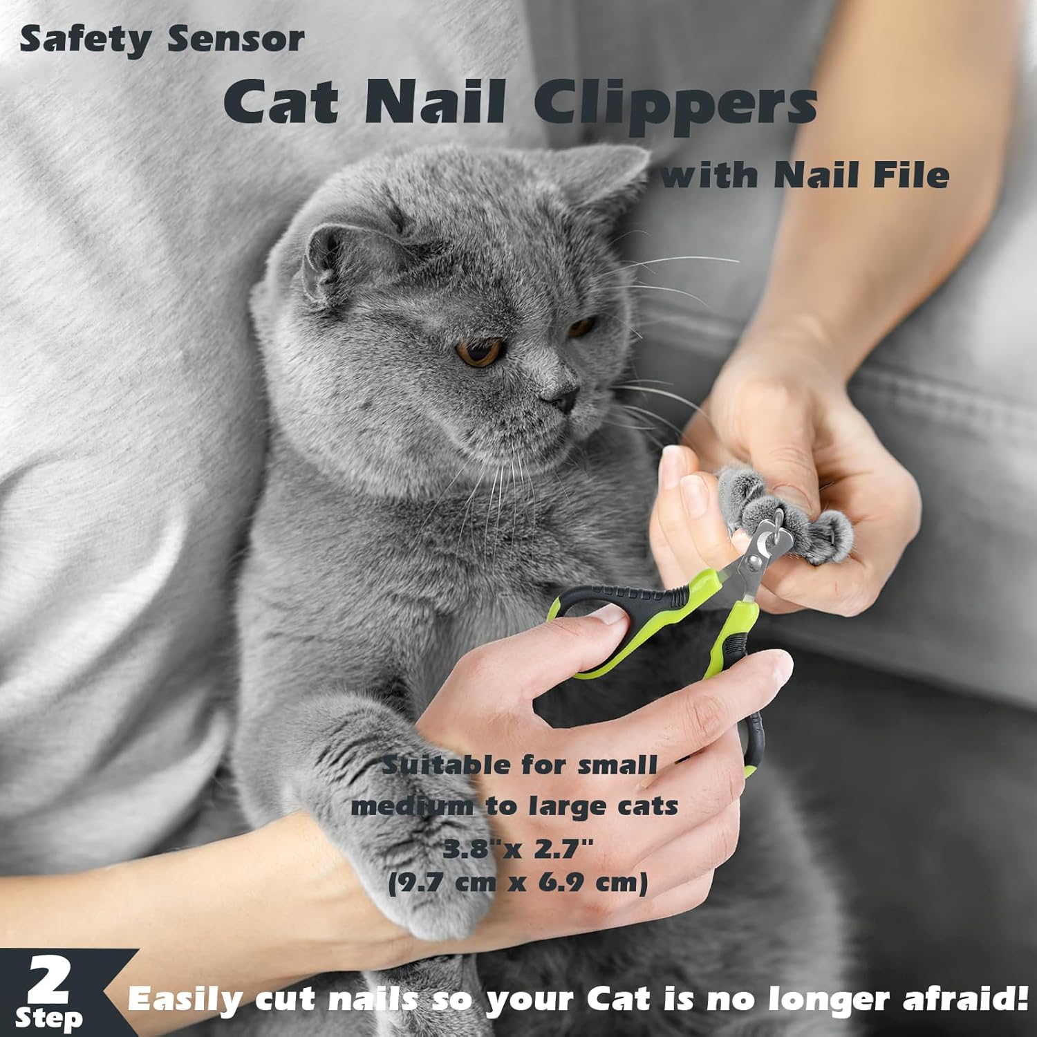 Comotech 3PCS Cat Grooming Kit | Cat Brush | Cat Brushes for indoor Cats | Cat Nail Clipper | Cat Nail Trimmer | Cat Bath Brush | Cat Brush for Shedding - Premium Cat Supplies (Green) - Image 5