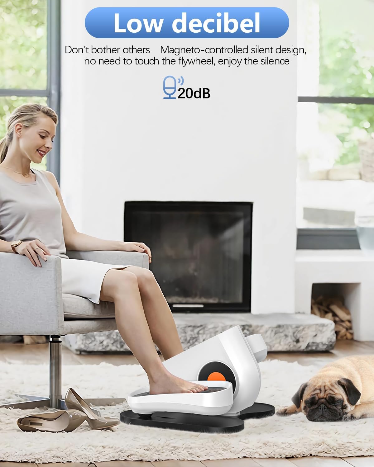 Under Desk Elliptical Machine, Electric Ellipse Leg Exerciser While Sitting for Seniors Adults, Leg Ercise Pro, Leg Exerciser While Sitting, Home Use Seated Ellipse Leg Exerciser - Image 5