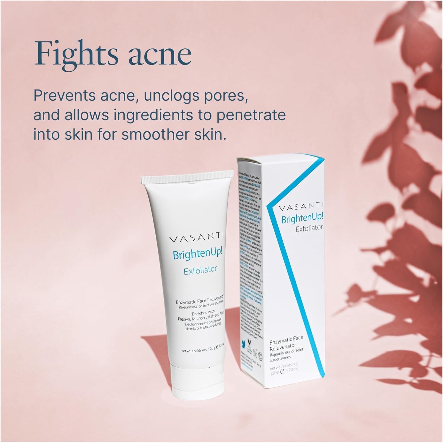 VASANTI Exfoliating Face Wash, Original Size (120g) - Enzymatic Face Rejuvenator which is Enriched with Papaya, Microcrystals, Aloe Vera - Get Healthy Glowing Skin - Image 6