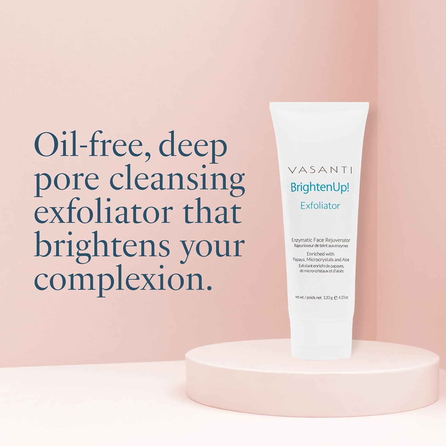 VASANTI Exfoliating Face Wash, Original Size (120g) - Enzymatic Face Rejuvenator which is Enriched with Papaya, Microcrystals, Aloe Vera - Get Healthy Glowing Skin - Image 3