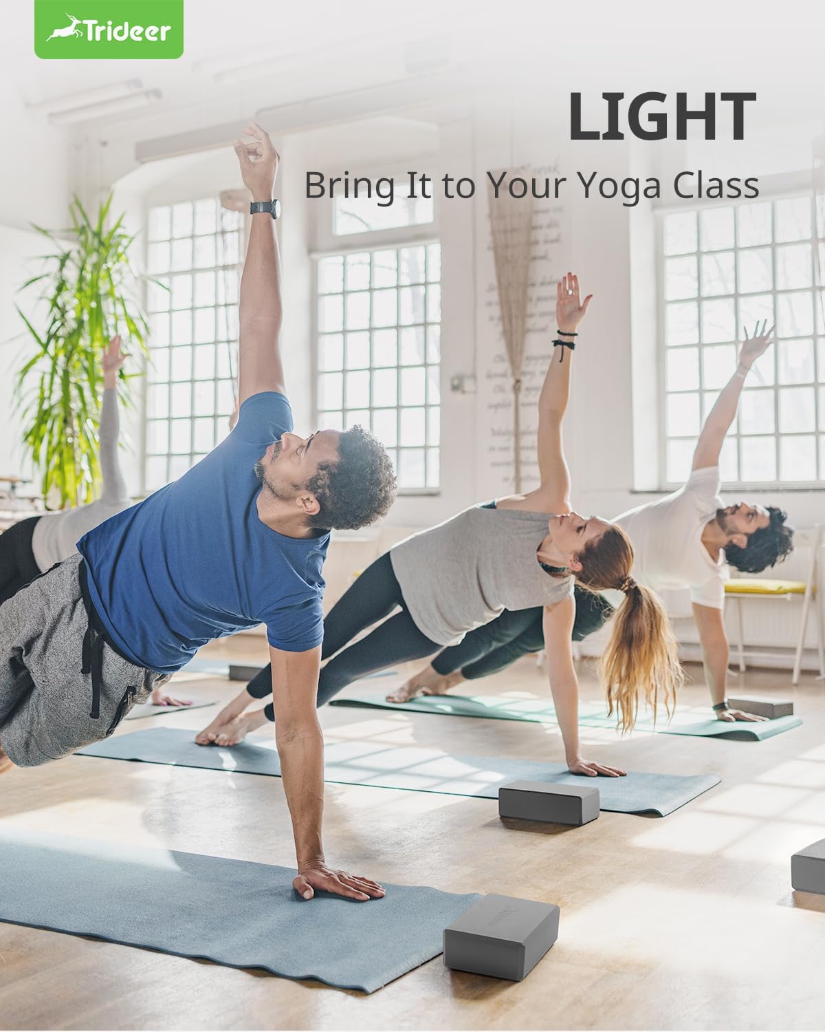 Trideer 9"x6"x3" Yoga Blocks, High Density EVA Foam Blocks 2 Pack, Supportive, Lightweight & Odor Resistant, Yoga Essentials and Accessories for Yogi & Yogini - Image 7