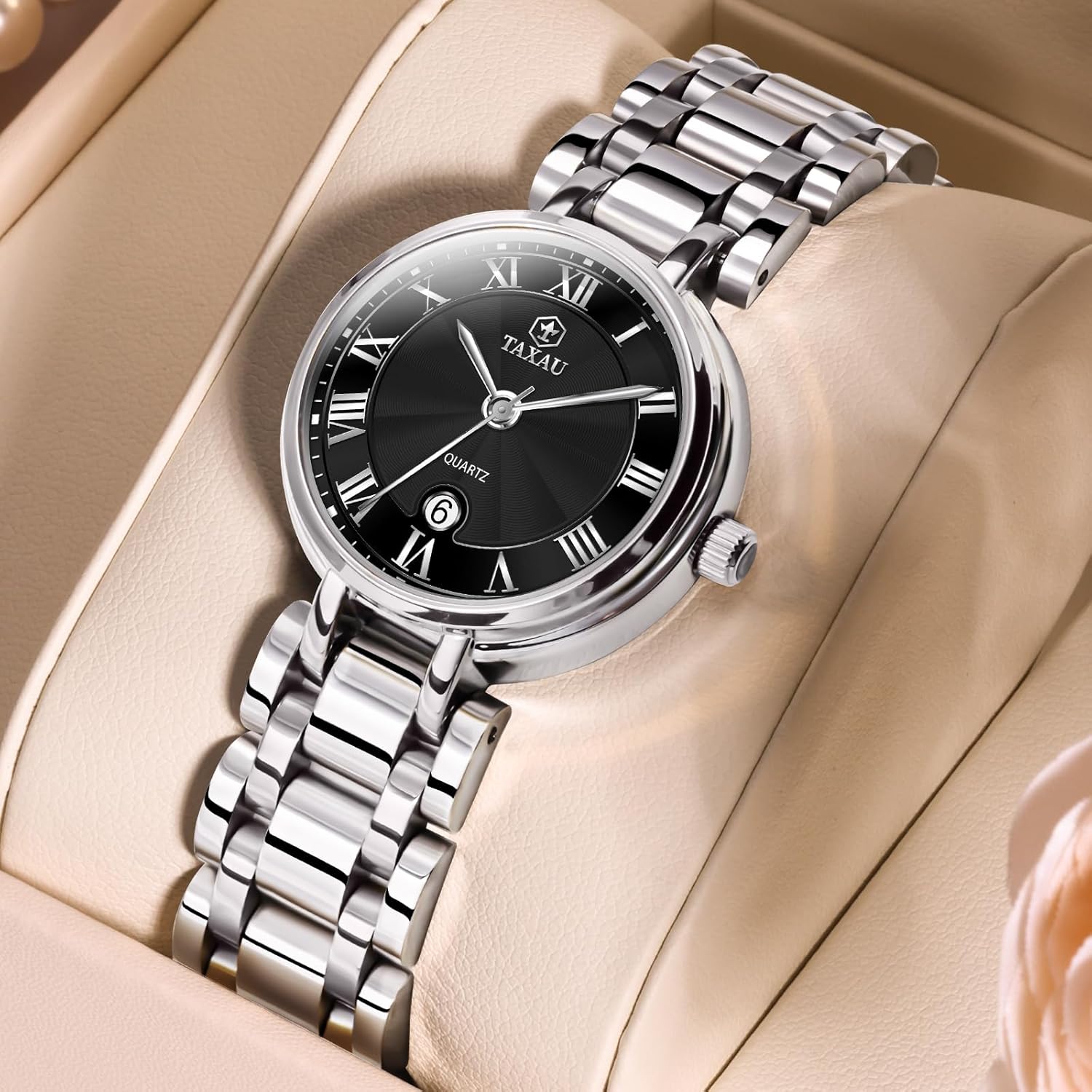 Womens Watch Casual Fashion Silver Waterproof Watches for Women Easy Read Analog Quartz Stainless Steel Ladies Watches with Date - Image 3