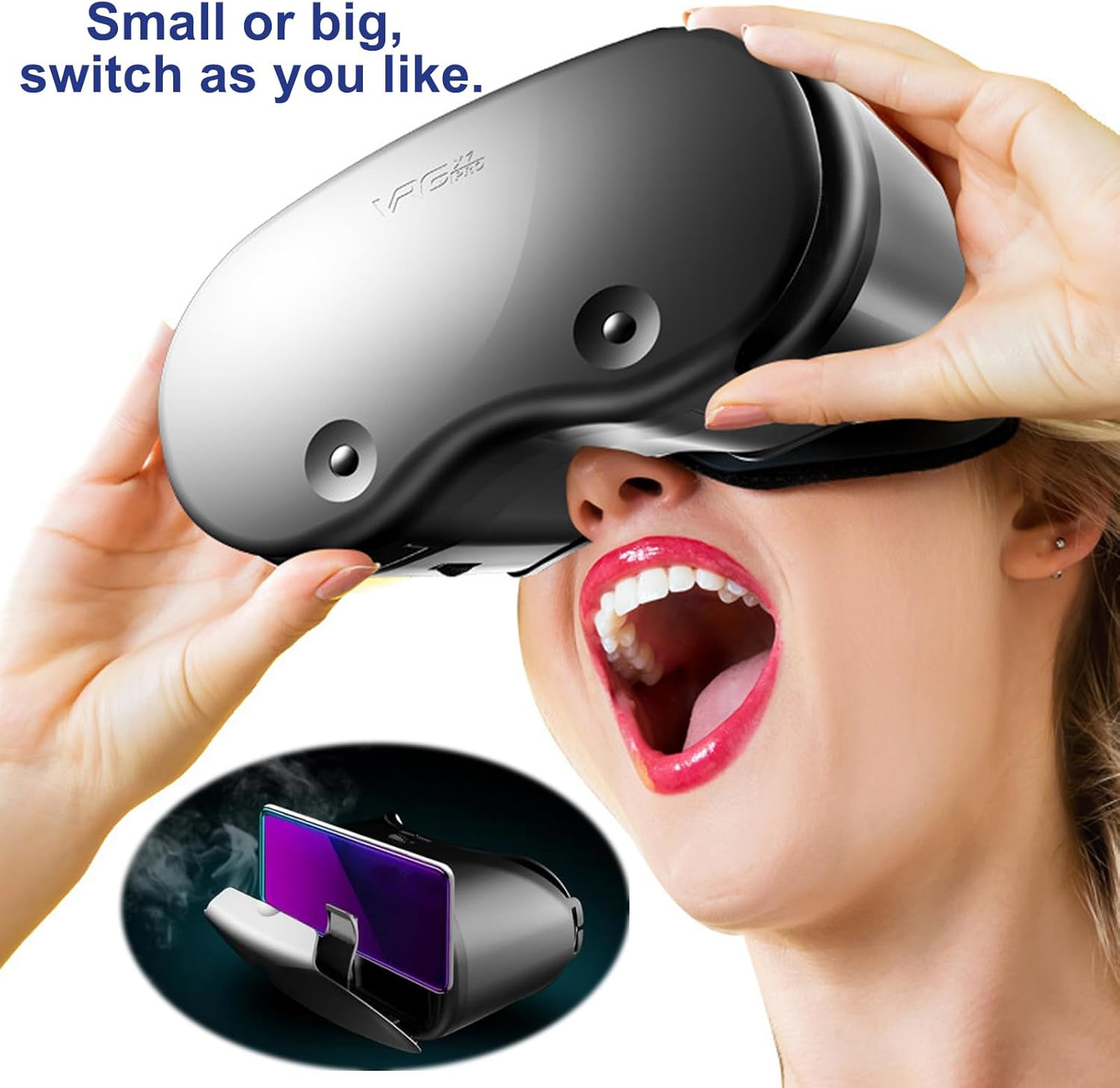 3D VR Headset, Virtual Reality 3D Glasses Anti-Blue Light Headset with Controller, for iPhone or Android Compatible 5-7 inch, for Mobile Games & Movies - Image 6