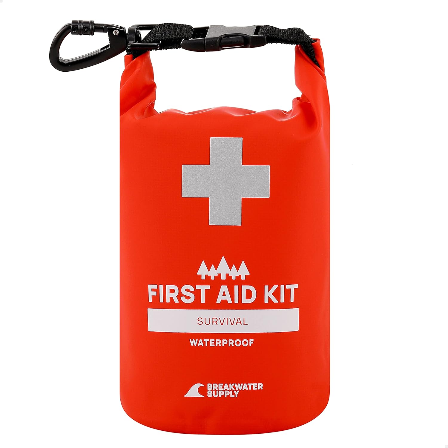 Breakwater Supply™ Waterproof First Aid Kit Dry Bag Bug Out Bag Preloaded with Emergency Survival Prepper Supplies for Boating, Camping, Fishing + Carabiner, Floating, Reflective, AFAK/IFAK Trauma Kit - Image 2