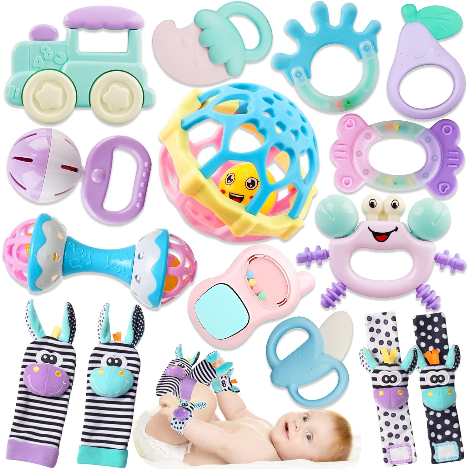 Baby Rattles 0-6 Months: Baby Toys Rattles for Babies 6-12 Months Infant Toys 0-3 Months Newborn Toys Teething Toys 3-6 Months - Baby Rattle Socks Baby Gifts for Boy Girl - Image 2