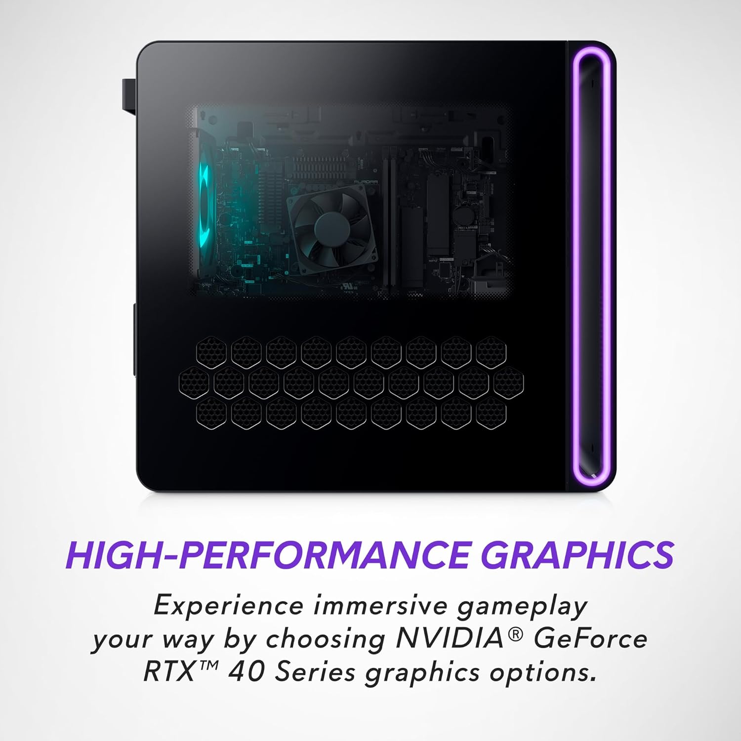 Alienware Aurora R16 Gaming Desktop - Intel Core i7-14700F Processor, 16GB DDR5 RAM, 512GB SSD + 1TB HDD, NVIDIA GeForce RTX 4060 8GB GDDR6, Windows 11 Home, Onsite Service - Black - Image 3