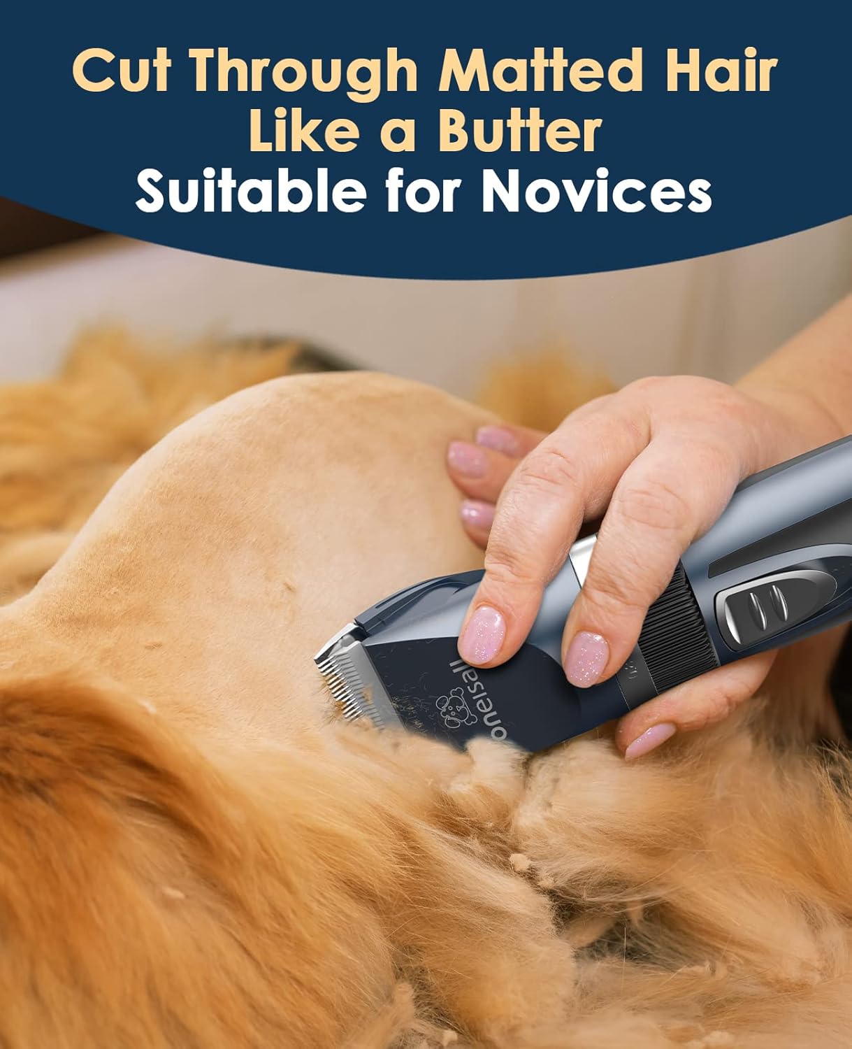 oneisall Cat Clippers for Matted Hair, Quiet Cat Shaver for Long Hair, Cordless Cat Hair Trimmer for Grooming, 2 Speed Pet Shaver Cat Grooming Kit for Cats Small Dogs Animals (Blue) - Image 5