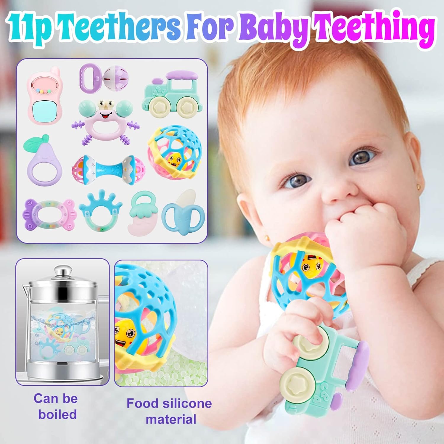 Baby Rattles 0-6 Months: Baby Toys Rattles for Babies 6-12 Months Infant Toys 0-3 Months Newborn Toys Teething Toys 3-6 Months - Baby Rattle Socks Baby Gifts for Boy Girl - Image 5