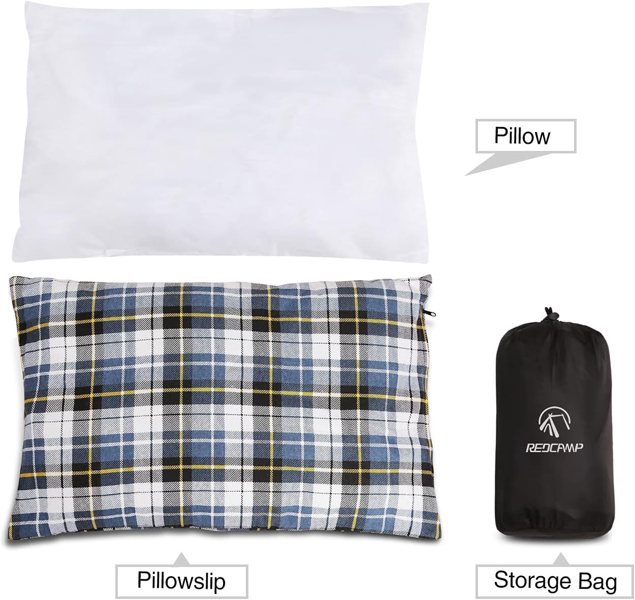 REDCAMP rc16031 Outdoor Camping Pillow Lightweight, 1 Count (Pack of 1), Blue and Grey - Image 4