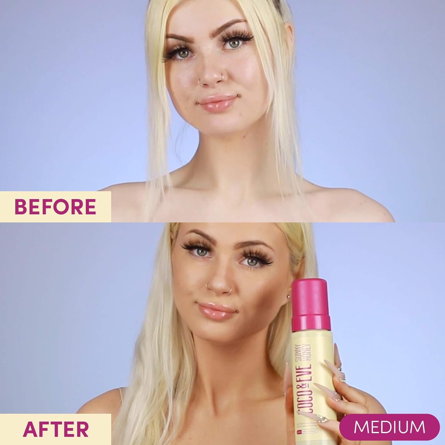 Coco & Eve Sunny Honey Bali Bronzing Self Tanner Mousse - (Medium) All Natural Sunless Tanning Mousse | Instant Self Tanning Lotion with Bronzer and Skin Moisturizer (6.7 fl oz) - Image 5