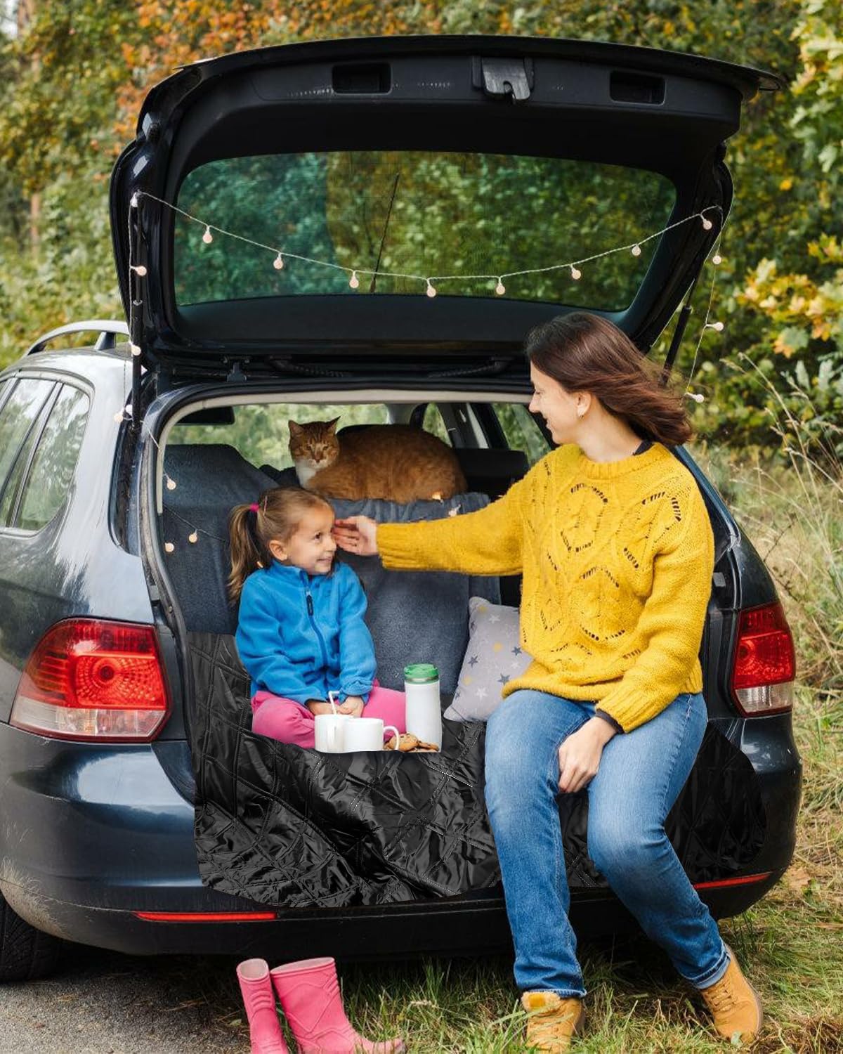 Outdoor Camping Blanket, Fleece Waterproof Stadium Blanket with Portable Bag, Lightweight Camping Blanket for 2 People, Cold Weather, Sports, Pet, Beach, Picnic, Stadium, Travel, Car, 79*54inch - Image 7