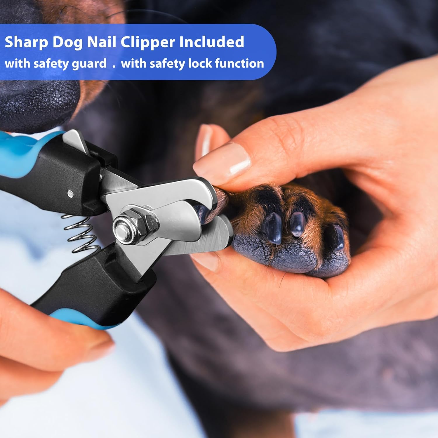 Dog Nail Grinder, Dog Nail Trimmers and Clippers Kit, Super Quiet Electric Pet Nail Grinder, Rechargeable, for Small Large Dogs & Cats Toenail & Claw Grooming,3 Speeds, 2 Grinding Wheels (A-Dark Blue) - Image 3