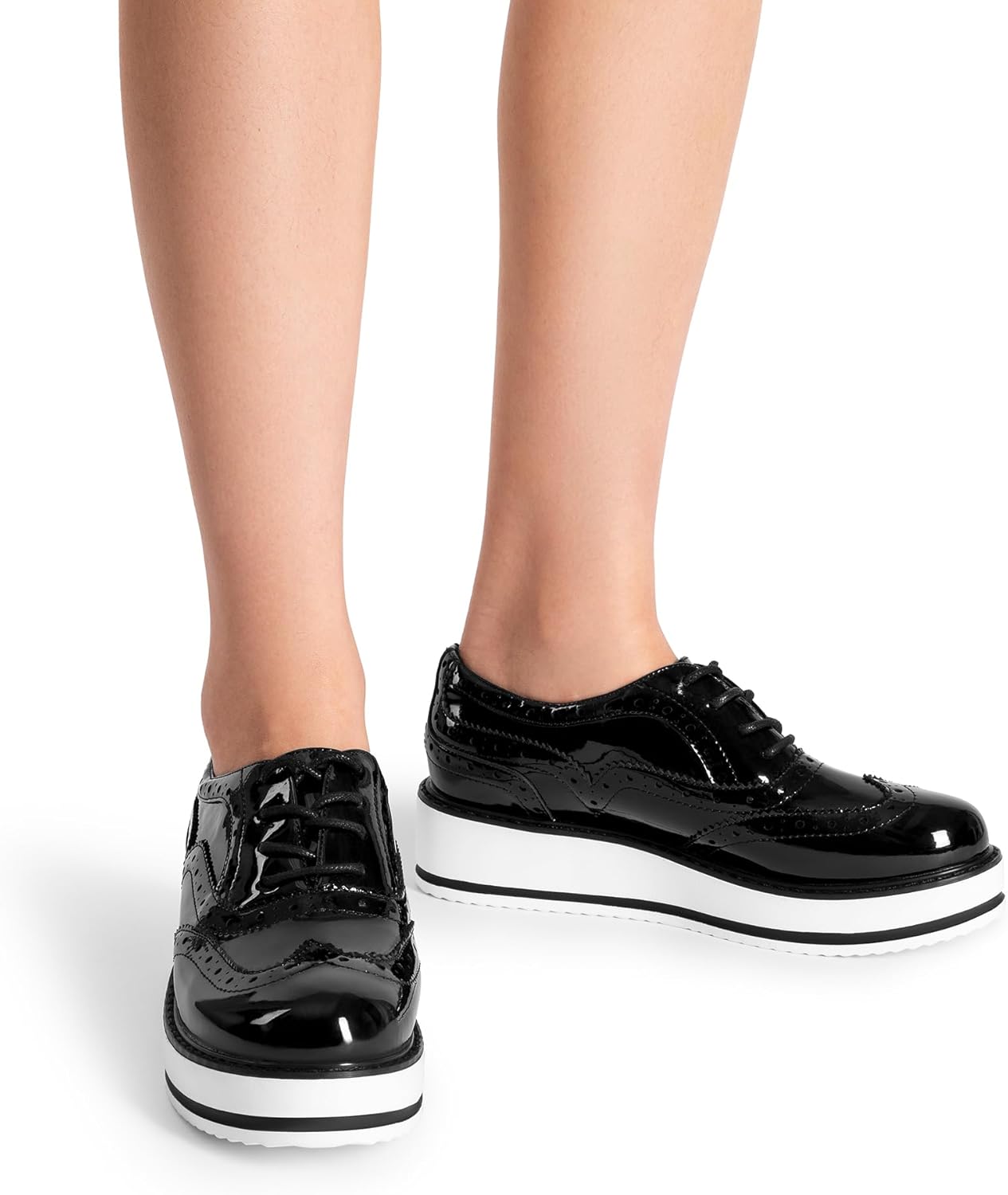 DREAM PAIRS Women's Platform Oxfords Lace-up Wingtips Round Toe Dress Shoes - Image 9