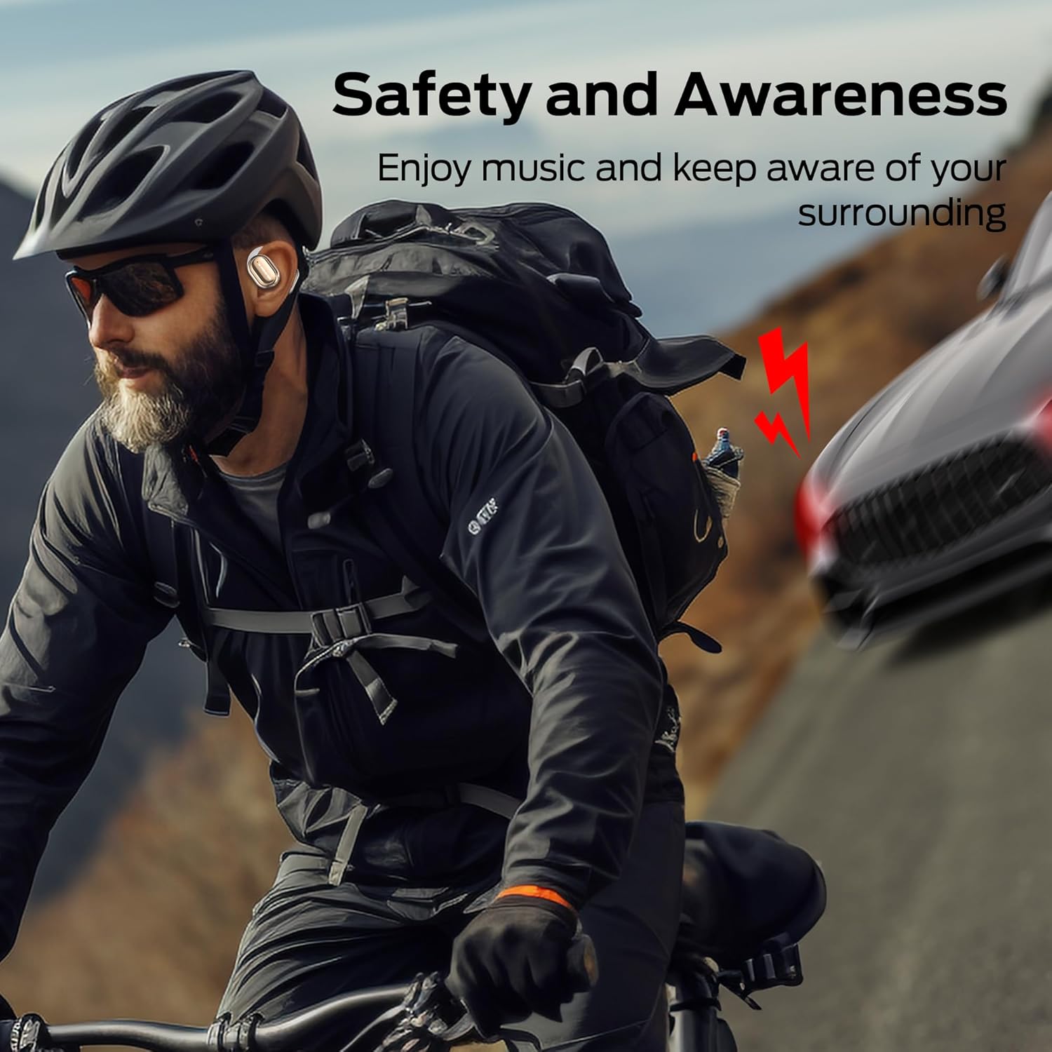 Monster Open Free AC100 Open Ear Bluetooth 5.3 Headphones, Wireless Earbuds with Earhooks, Immersive Stereo Sound by 16mm Large Driver, Clear Calls, 30H Playtime, Waterproof Sport Earbuds for Running - Image 9