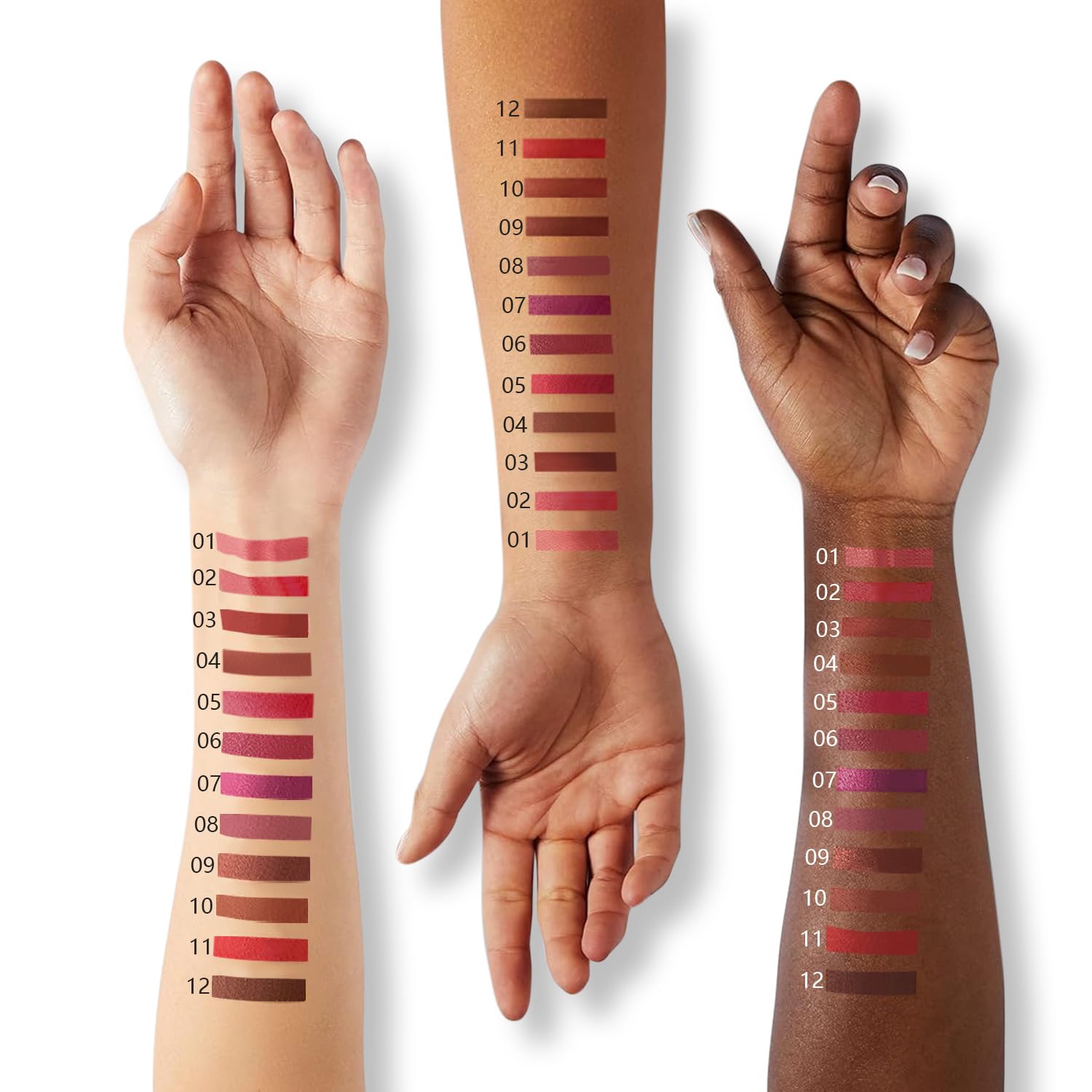 Lip Liner Set, 12Pcs Pure Natural Oak Brown Pink Red Series Lip Liners, Smooth and High Pigmented Lip Makeup Pencil - Image 5