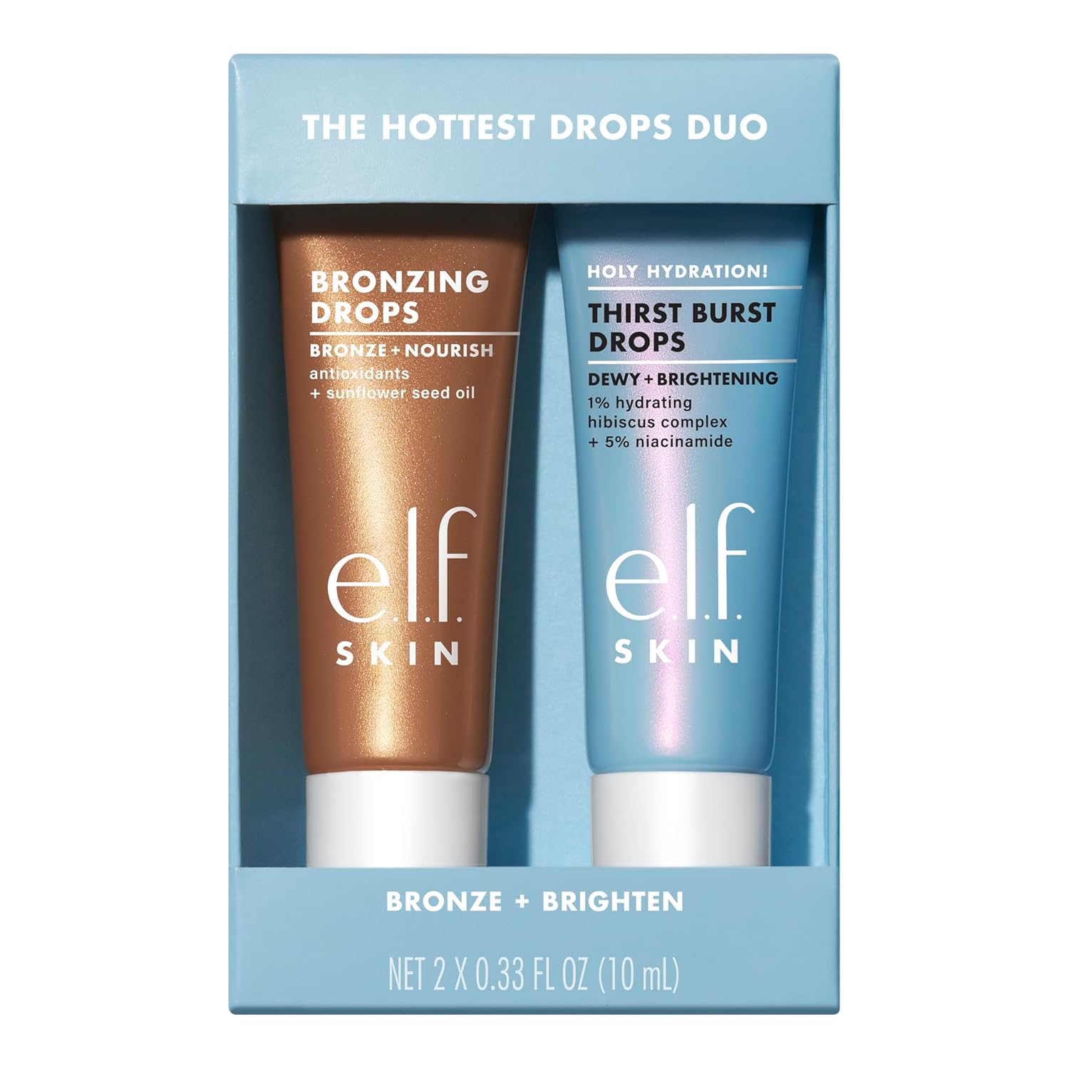 e.l.f. SKIN The Hottest Drops Duo, Holy Hydration! Thirst Burst Drops & Bronzing Drops Skincare Set, For A Dewy, Sun-Kissed Look, Vegan & Cruelty-Free - Image 2