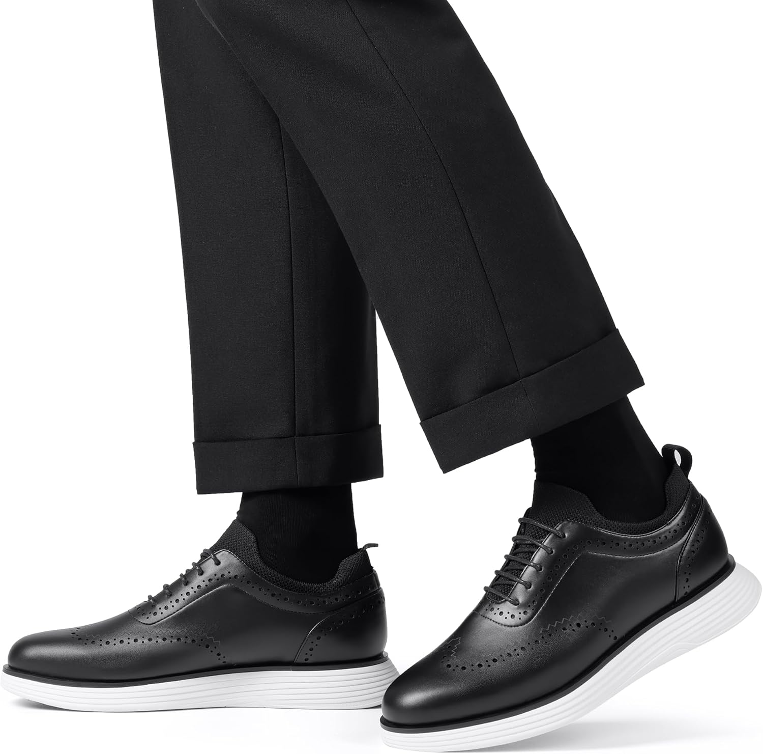 Bruno Marc Men's MaxFlex Dress Sneakers Oxfords Casual Wingtip Brogue Shoes - Image 8