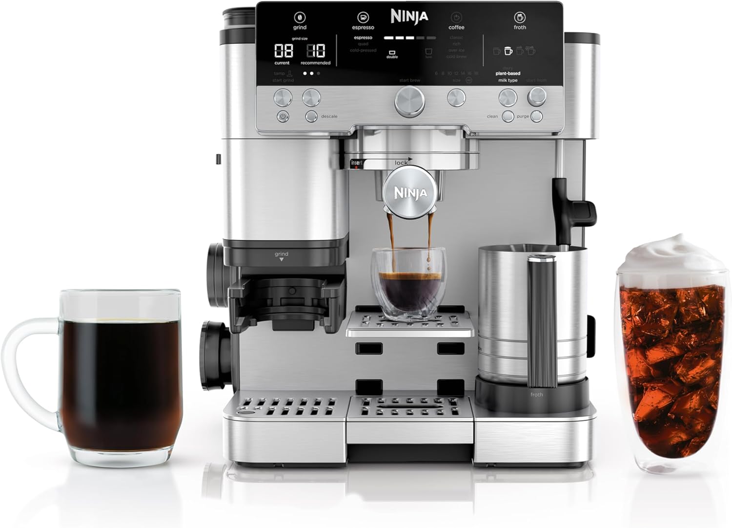 Ninja Espresso Machine, Luxe Café Premier Series, Drip Coffee Maker and Rapid Cold Brew, Integrated Grinder, Assisted Tamper, Hands-Free Frother, for Cappuccinos and Lattes, Dairy or Non-Dairy, ES601 - Image 2