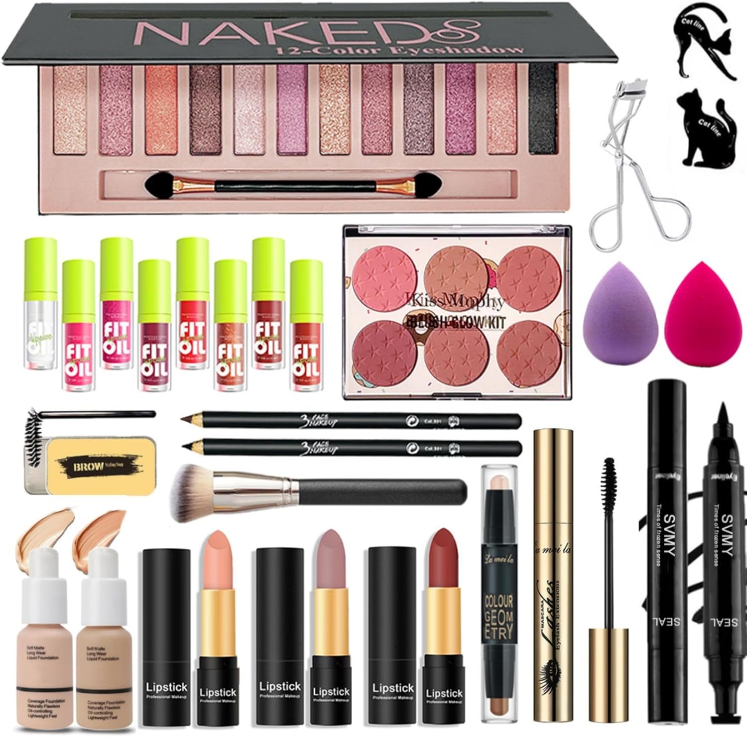 28 Pcs All in One Full Makeup Kit for Women, Makeup Set for Women&Beginner,Eyeshadow, Foundation, Lipsticks, Eyeliner, Mascara, Brow Soap Make Up Gift Set for Women Teen Makeup Kit For Girl - Image 2