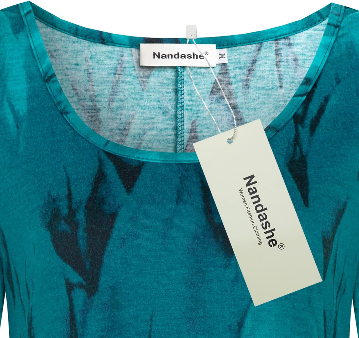 Nandashe Womens 3/4 Sleeves Floral Tunic Shirts Summer Casual Dressy Blouse Tops - Image 6